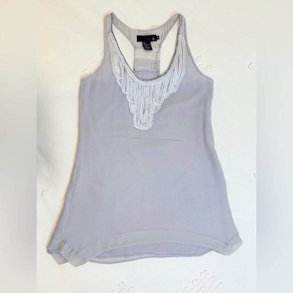 Vintage Isabel Lu Crepe Slip Mini Dress - Silver - M - Picture 6 of 10